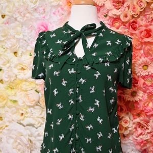 Maeve by Anthropologie Adagio Ruffled Blouse Dog